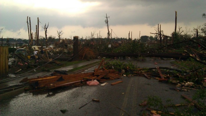 Forest Lake neighborhood, minutes after the epic 4/27/2011 Tuscaloosa tornado (photographer Tanya Mikulas)