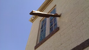 This storm was powerful enough to drive a board through a stone wall. Tanya Mikulas, photographer.